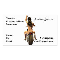 Pin up on a motor bike business card templates