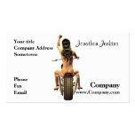 Pin up on a motor bike business card templates