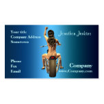 Pin up on a motor bike business card template
