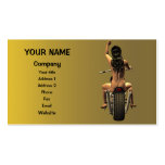 Pin up on a motor bike business card template