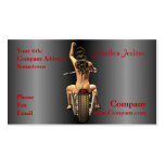 Pin up on a motor bike business card template