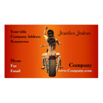 Pin up on a motor bike business cards
