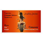 Pin up on a motor bike business cards