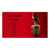 Pin up on a motor bike business card templates