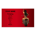 Pin up on a motor bike business card templates