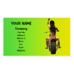 Pin up on a motor bike business card template