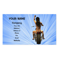 Pin up on a motor bike business card templates