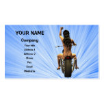 Pin up on a motor bike business card templates