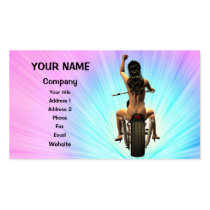 Pin up on a motor bike business card templates