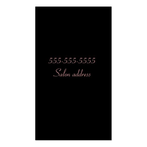 Pin up Stylist Profile Cards Business Card (back side)