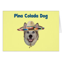 Pina Colada Beach Dog Card