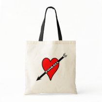 Pinball Heart Canvas Bags