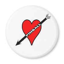 Pinball Heart Fridge Magnets