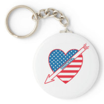 Pinball Patriot Heart Keychains