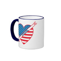Pinball Patriot Heart Mug