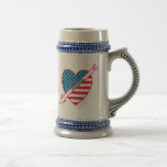 Pinball Patriot Heart Mugs