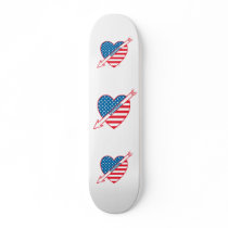 Pinball Patriot Heart Skate Deck