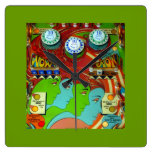 Pinball Wizard II Square Wall Clock