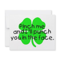 Pinch Me And I'll Punch You In The Face Custom Invitation