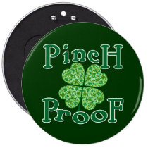 PINCH PROOF with Shamrocks Irish T-shirt buttons