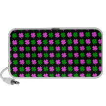Pinck and green flour leaf clover design notebook speaker