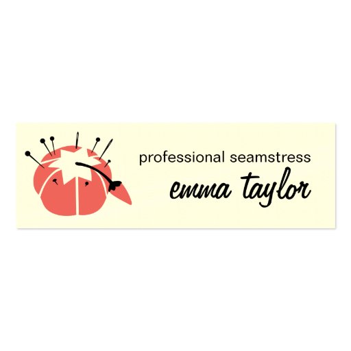 Pincushion Seamstress Alterations Business Card (front side)