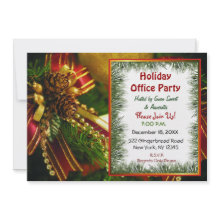 Pine and Bows Christmas Invitations invitation