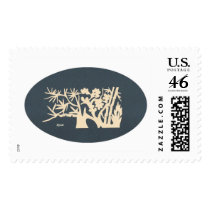 Pine, bamboo with Wintersweet postage by jiyunzhaoweb Pine, bamboo with Wintersweet postage