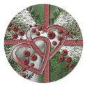 Pine Berry Hearts Christmas Stickers by TDSwhite Pine Berry Hearts Christmas Stickers