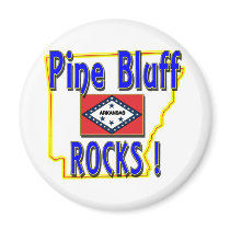 Pine Bluff Rocks ! (blue) Fridge Magnet