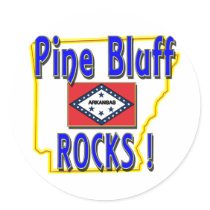 Pine Bluff Rocks ! (blue) Sticker