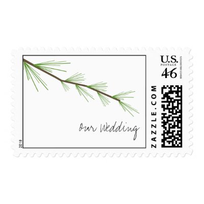 Pine Bough Wedding Postage