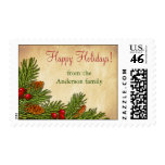 Pine Boughs Holly Berries Christmas Xmas Postage postage