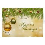 Pine Branches and Pearls Christmas Greeting Card