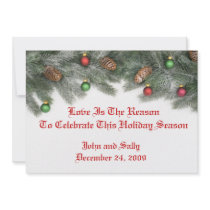 Pine Christmas Ornament Wedding Invitations by CelebrationStation Pine Christmas Ornament Wedding Invitations