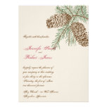Pine Cone Nature on Cream Wedding Invitation