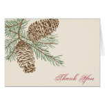 Pine Cone Nature on Cream Wedding Thank You card