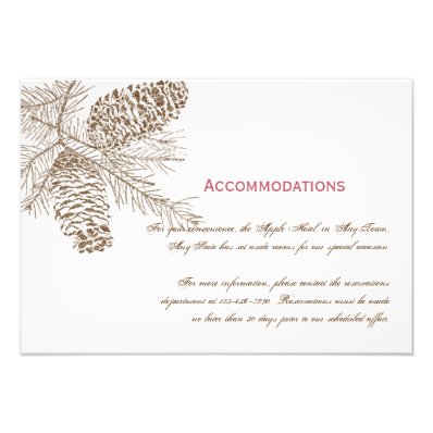 Pine Cone Nature Wedding Insert Card Announcements