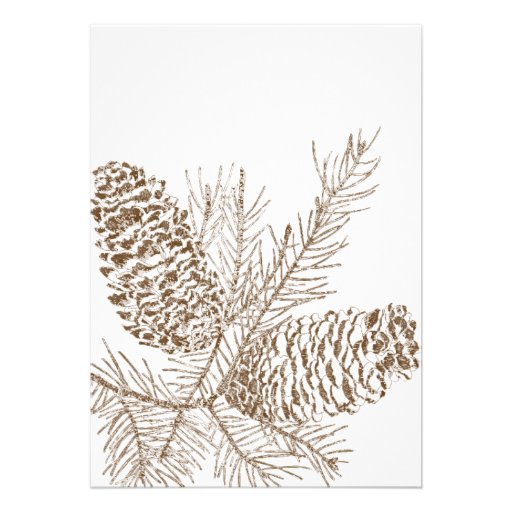 Pine Cone Nature Wedding Invitation