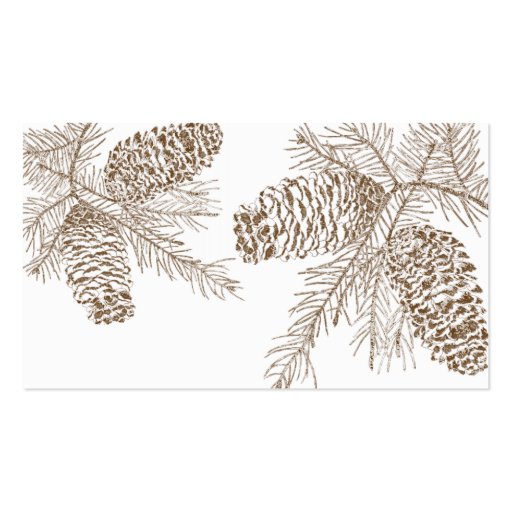 Pine Cone Nature Wedding Place Cards Business Card Templates (back side)