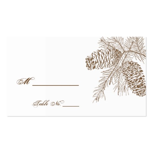 Pine Cone Nature Wedding Place Cards Business Card Templates