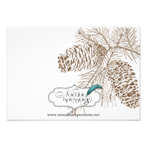 Pine Cone Nature Wedding Rehearsal Custom Announcements