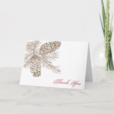 Pine Cone Nature Wedding Thank You card