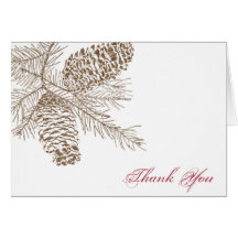Pine Cone Nature Wedding Thank You card