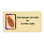Pine cone with colorful border custom shipping labels
