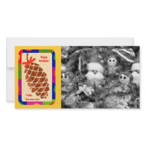Pine cone with colorful border photo cards by JellyRollDesigns Pine cone with colorful border photo cards