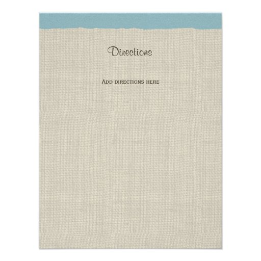 Pine Cones and Burlap Info Card Blue