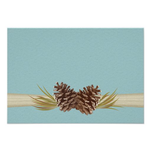 Pine Cones and Burlap Winter Blue Response Card