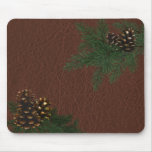Pine Cones and Leather Mousepad