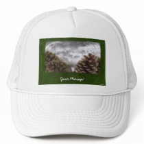 Pine Cones Collage - Custom message hats by HolidayGreetings Pine Cones Collage - Custom message hats